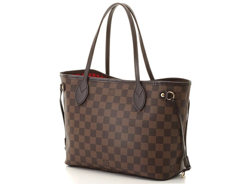 LOUIS VUITTON Neverfull Tote Bag Damier Cerise Red